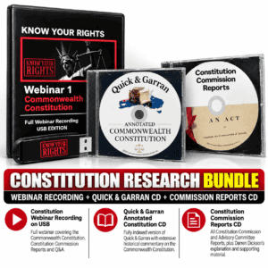 Constitution Webinar, Quick & Garran Disc & Constitution Commission Report Bundle