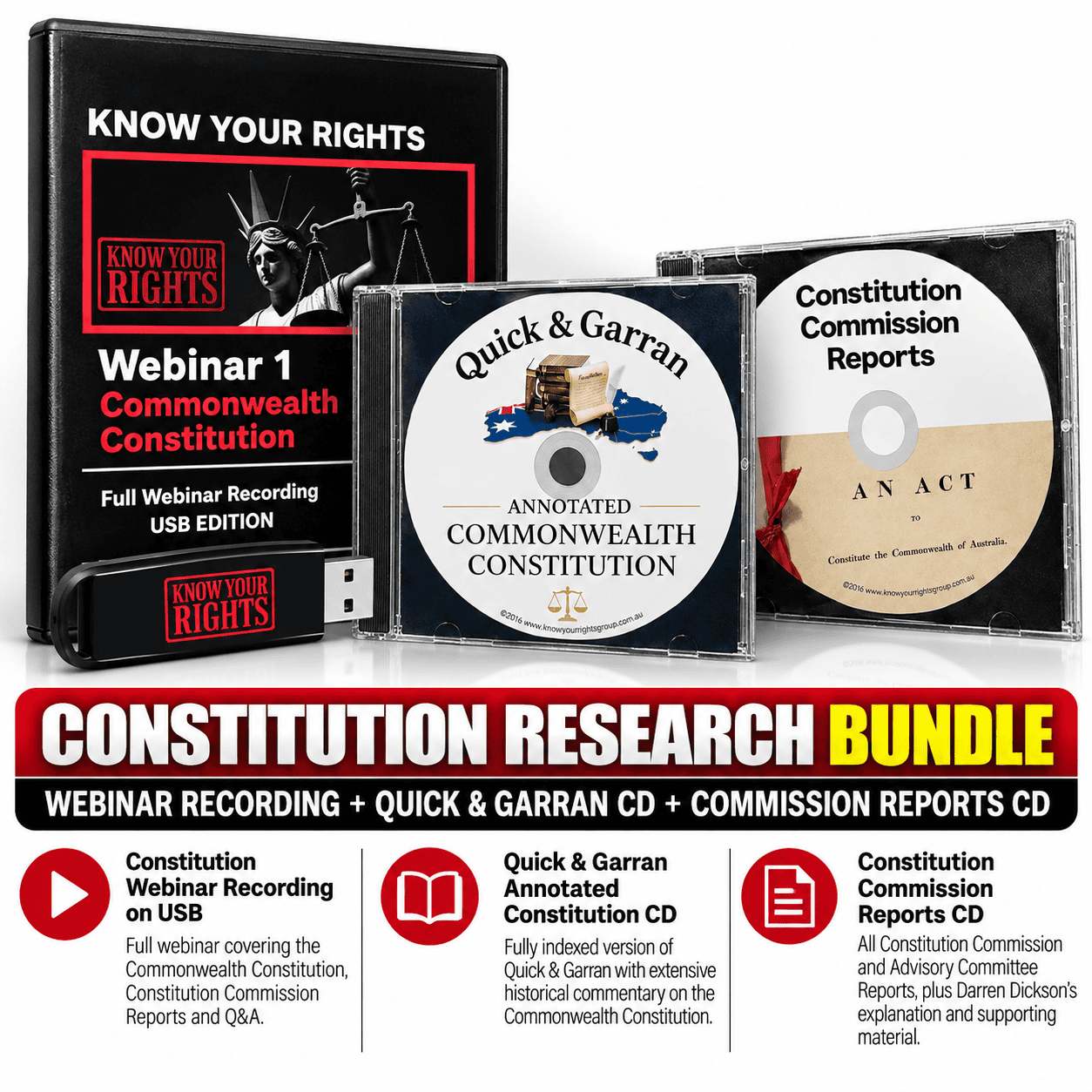 Constitution Webinar, Quick & Garran Disc & Constitution Commission Report Bundle